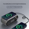 Portable Bluetooth-compatible Loudspeaker with Clock LED Time Display 15W Wireless Charging Multifunctional Digital Clock