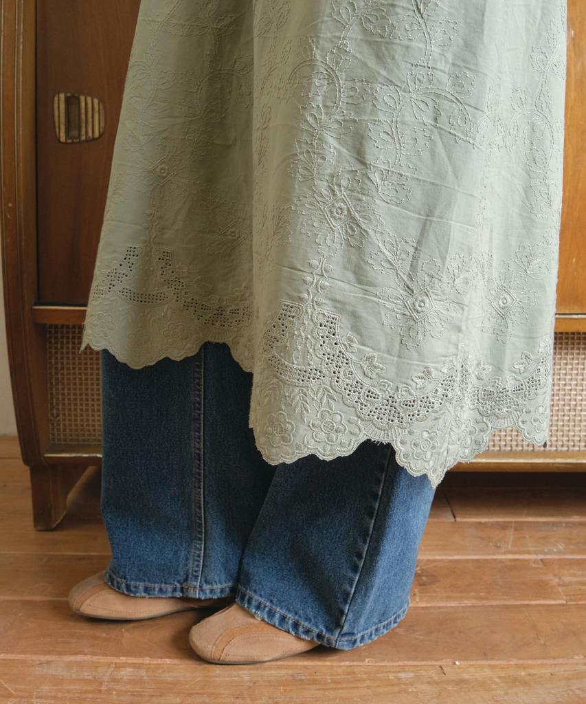Aueonoseuteljia Embroidered Layered Dress_Light Khaki(O25-Ops05)