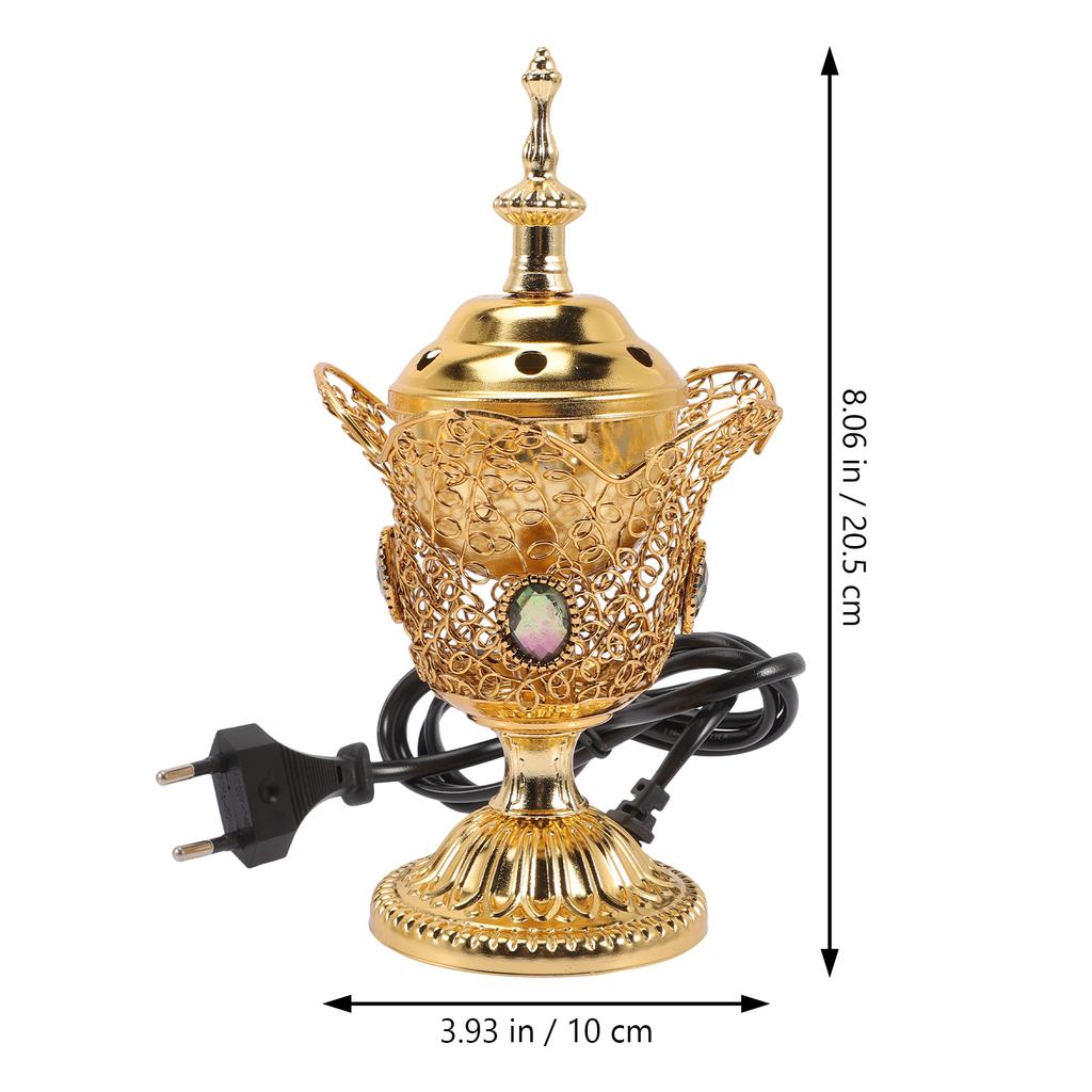 Brûleur électrique à prise UE, encensoir d'église arabe du Moyen-Orient, brûleur en métal, poêle pour décoration de spa de yoga