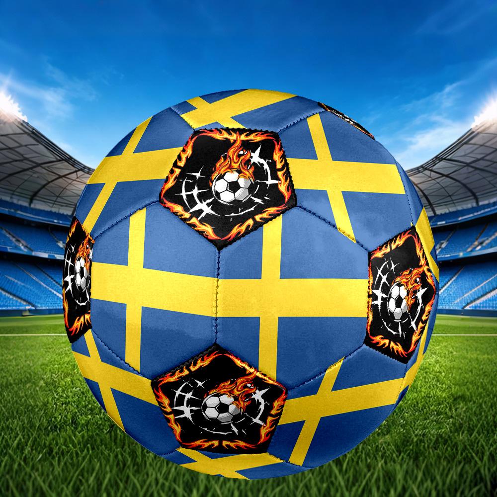 1pc Swedish Sports Theme Size 5 Soccer Ball Professional Match Training Football Indoor &Outdoor Sports Ball Lightweight Durable c6634