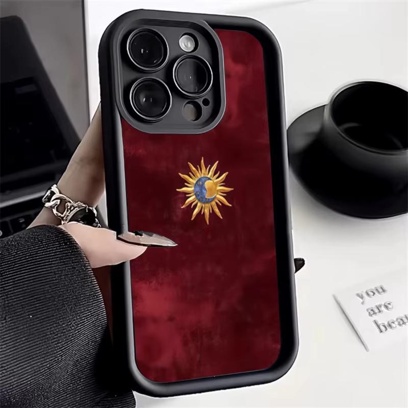 

Минималистичный чехол для телефона с изображением Солнца и Луны для iPhone 17 16e 16 15 14 13 12 11 Air Pro Max Mini XR XS X 7 8 6 6s Plus Мягкая задняя крышка из ТПУ iPhone 14 ProMax