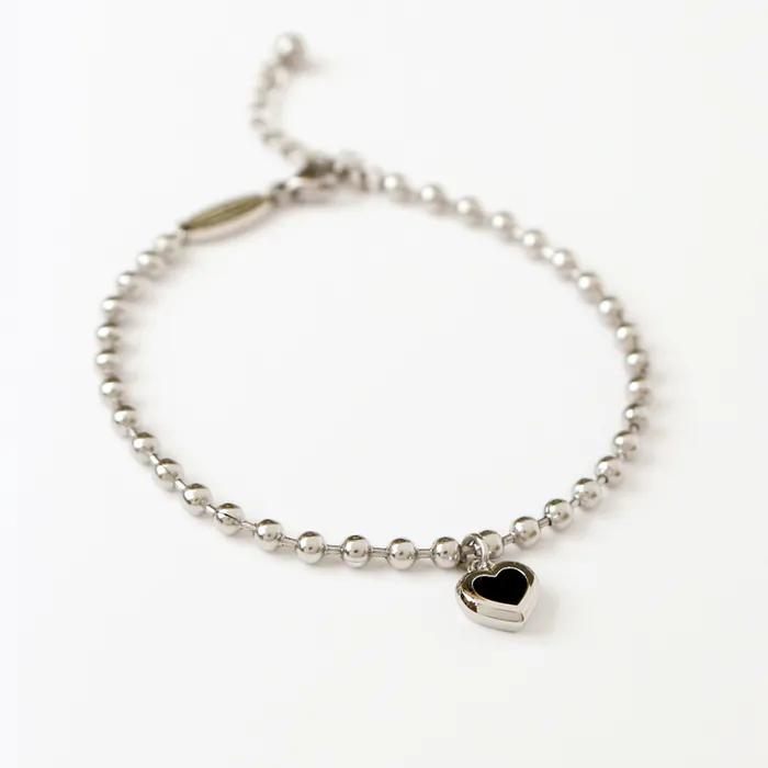 [Surgical Steel Chain] Dewey Heart Bracelet