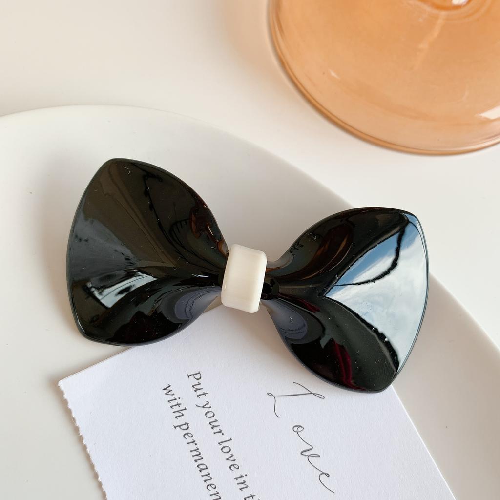 Korean Hair Clips for Women Bowknot Hair Barrettes Elegant Solid Color Plastic Cute Hairclip Girl Hair Accessories New Hair Clip
