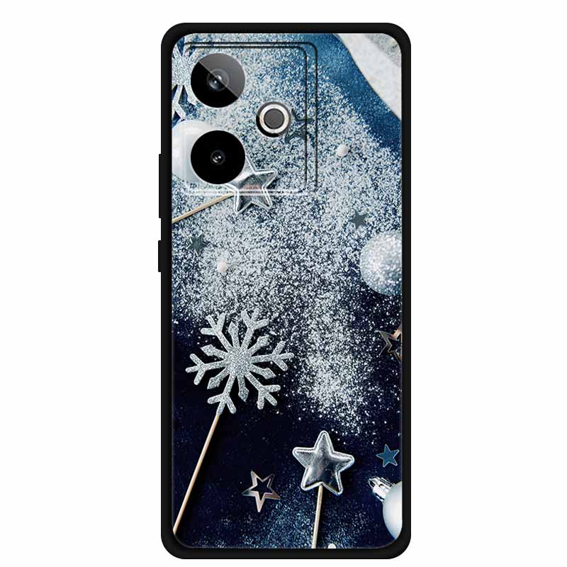 Christmas Cover For Realme GT7 GT 7 7T Case Black Silicone Cases for Realme GT 7T Cartoon Santa Claus Christmas Tree Back Cover