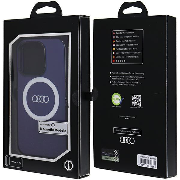 Audi Iml Big Logo Magsafe Case Iphone 14 Pro 6.1 Niebieski/Navy Blue Hardcase Au-Imlmip14P-Q5/D2-Be