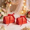 1PC Candy Box Bridal Showers Gift Boxes Giveaways With Pearl Handle Festive Easy to fold Parties Solid Color Elegant Weddings