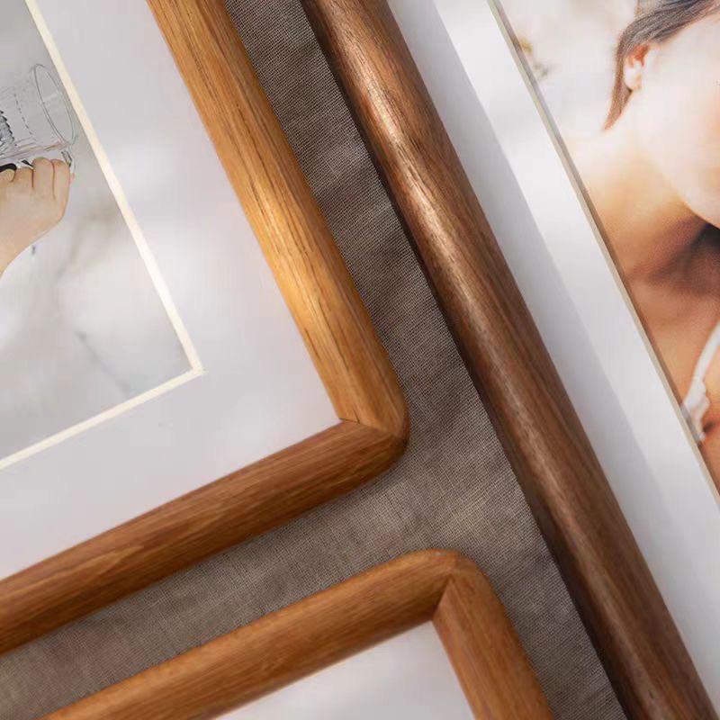 Cornice Portafoto da Tavolo Angoli Arrotondati con Mortasa e Tenone in Legno Massello