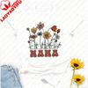 Custom MAMA TShirt for Mothers Day AllGender  Cotton Casual Top with Vintage Wildflower Print Thoughtful Gift for Mom