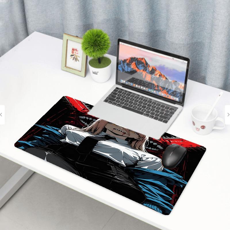 Makima Chainsaw Man Druck Mauspads, Rutschfeste Desktop-Tastaturmatte, für PC Laptop Gaming Arbeiten Tägliche Nutzung, Cooles Festival Überraschungsgeschenk