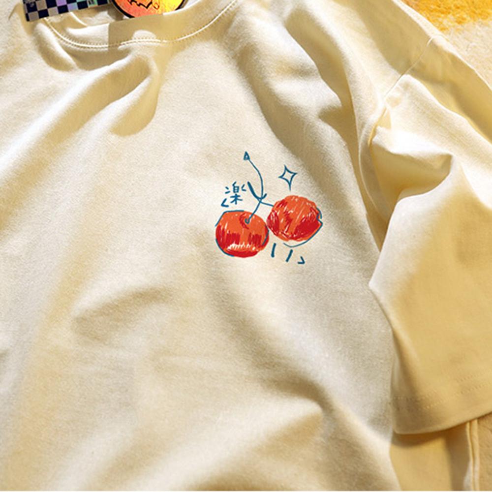 Japanese American Retro Trendy t-shirt women's Short Sleeved Bf Loose Oversize Pure Cotton t-shirt Couple Top Summer Street Tee