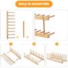 Bamboo Dish Dying Rack - Pot Lid Plate Organizer Holder for Cabinet - Cutting Board Organizer-Plate Rack for Dish, Pot Lid, Bowl, Cup, Cutting Board