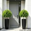 Artificial Green Plants Ground Stake Fake Greenery Plastic Shrubs Plants For Outdoor Garden Patio Yard Landscaping Decoration