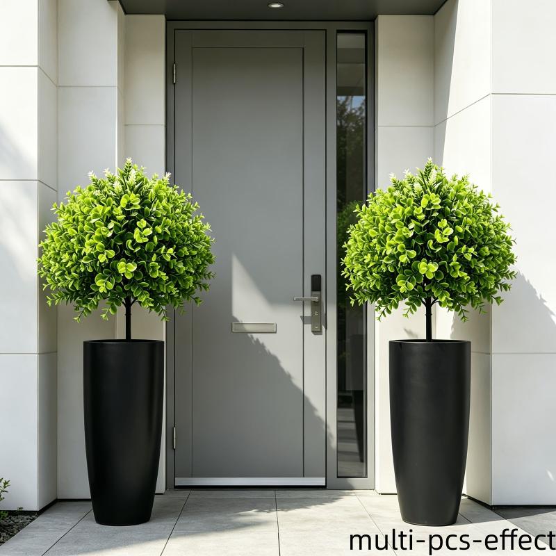 Artificial Green Plants Ground Stake Fake Greenery Plastic Shrubs Plants For Outdoor Garden Patio Yard Landscaping Decoration