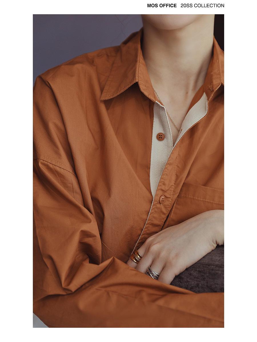 

NVYIS Закатно-оранжевый силуэт Женский свободный топ - Простой нишевый дизайн для начала осени Extra Large закат оранжевого