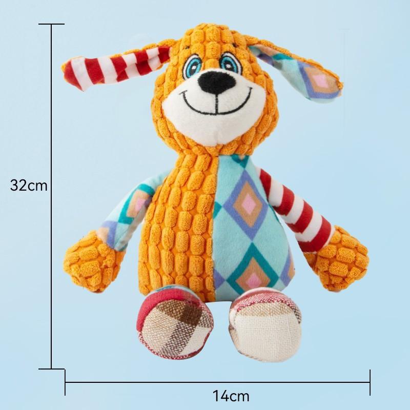 Pet Dog Plush Toy Cute Fox Elephant Bite Resistant Interactive Squeaky Dog Chewing Toy Dog Teeth Cleaning Sounding Doll Chew Toy