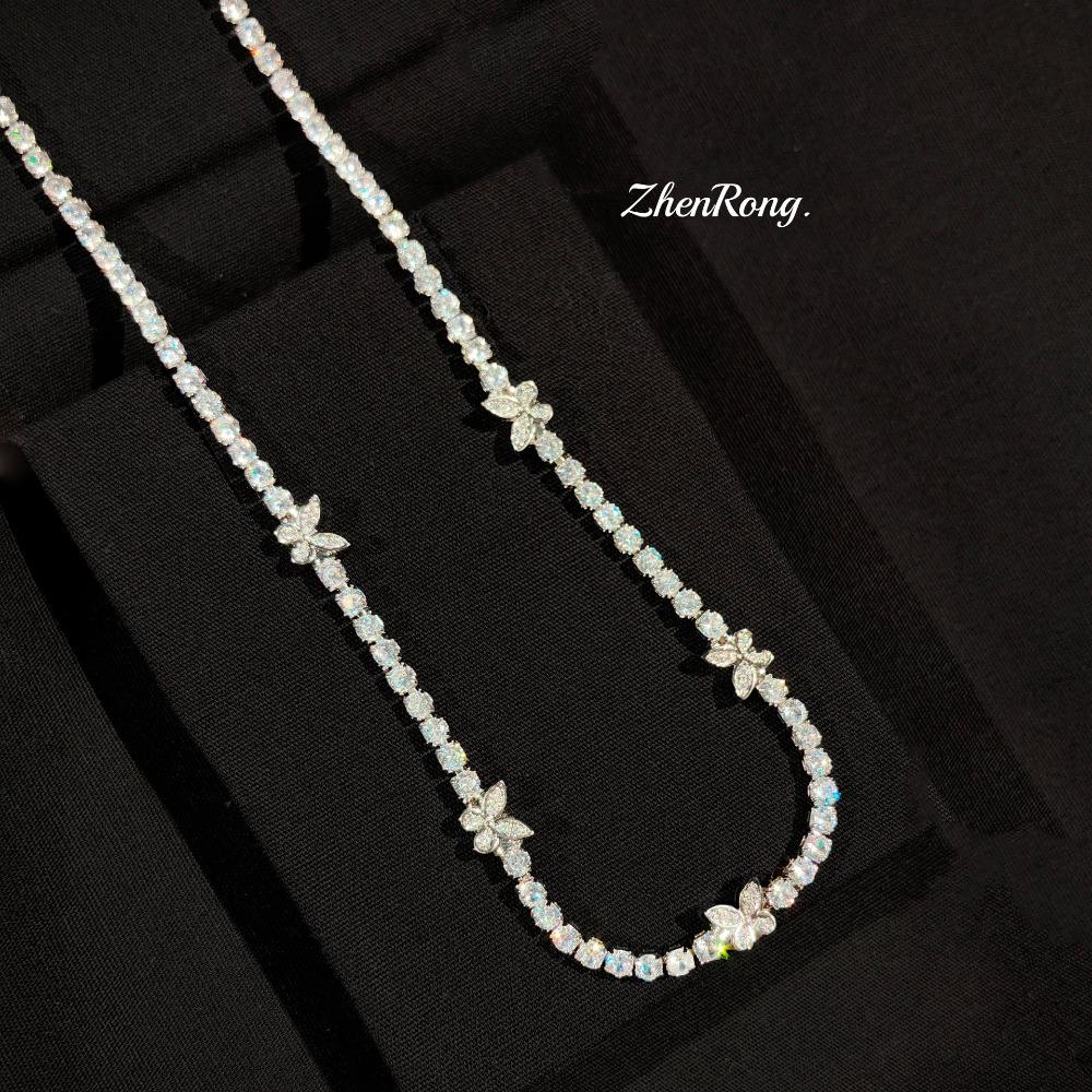 

Elegant Butterfly Necklace with Micro Inlaid Zirconia Full Diamond Choker for Women Luxury Fashion Jewelry