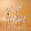 1/2pcs Transparent Christmas Deer Ornament Acrylic Pendants Decoration Figurine Xmas Tree Hanging Decorations Office Home Decor