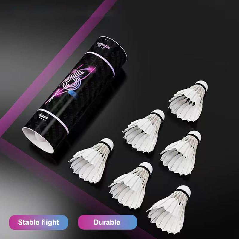 3/6 Adet Badminton Topu Raket Topu Beyaz Kaz Tüyü Uçuş Stabilitesi Dayanıklı Tüy Raket Topu Dış Mekan Antrenmanı
