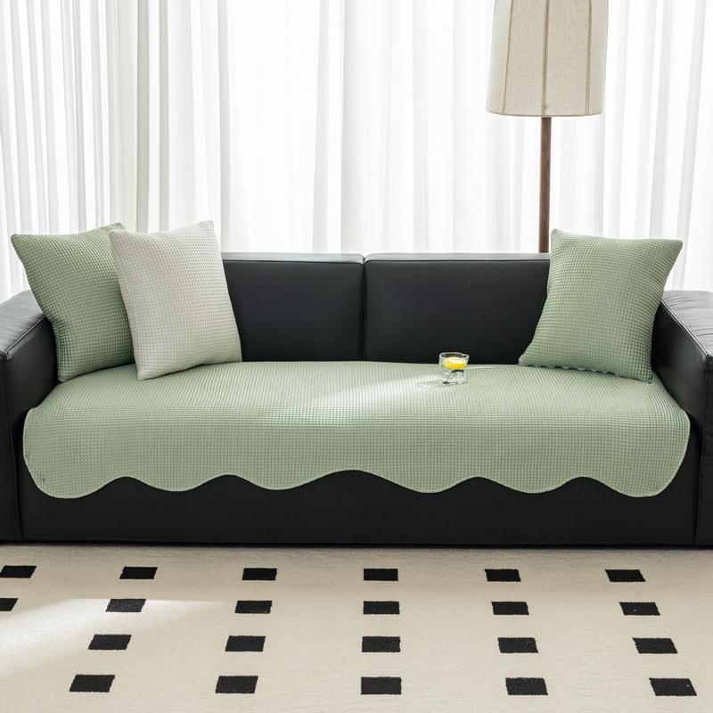 Summer Special-Shaped Waffle Solid Color Sofa Cushion Straight Row Non-Slip Summer Mat Leather Sofa Cushion Cool Cover