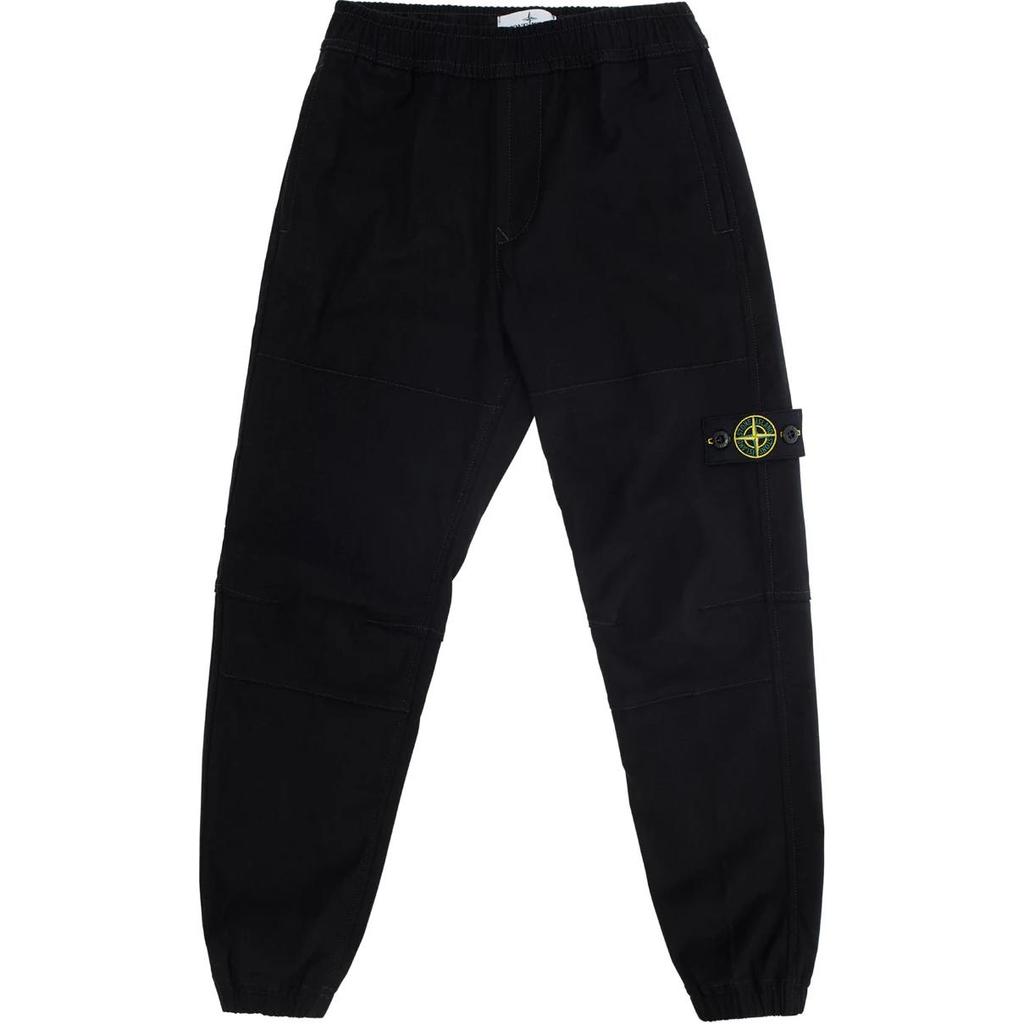 Stone Island Kids Elastic Logo Cuffed Pants Kids bottoms Black 811630514-V0029