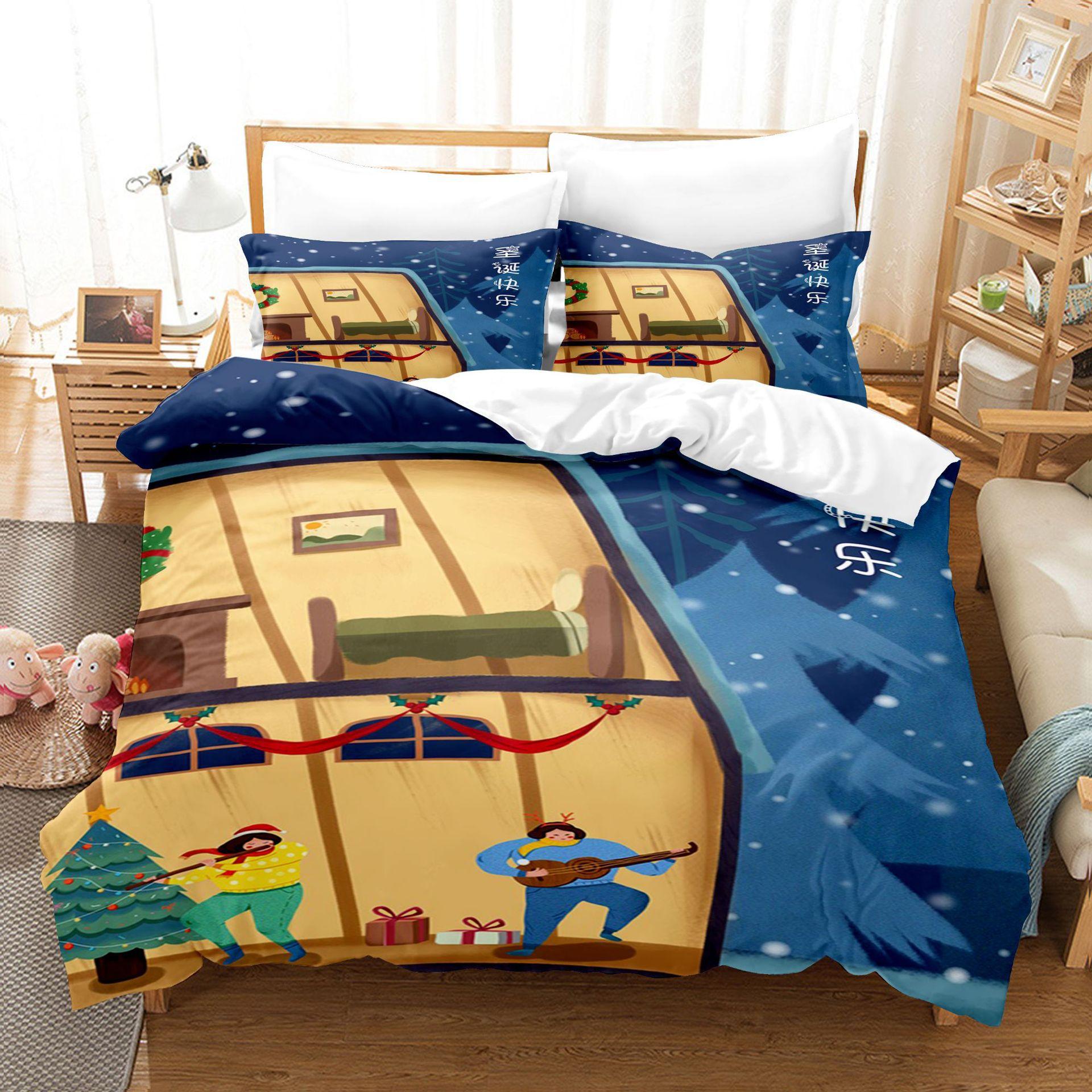 

Christmas Day Three-Piece Digital Printing 3D Three-Dimensional Printing Children S Home Textiles 70 * 133