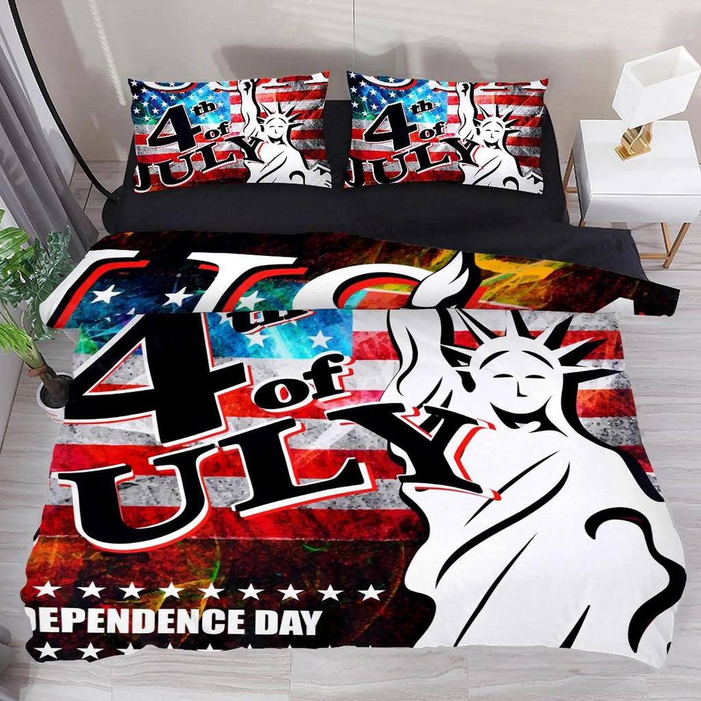 American Statue of Liberty Soft Duvet Cover King/Quen Sized Dimensions for Children Kids Tens Adult Peoples New York Famous Atractions Comfortable