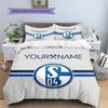Custom Name Schalke 04 Pattern Bedding Quilt Set  Home Decoration  Gift (1 * duvet cover + 2 * pillowcase  without core)