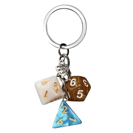 Keychain Pendant Dice Charm Lightweight Portable Acrylic Keychain Phone Bag Keyring Smooth Surface Keychain