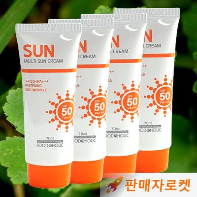 Nicht klebender, nicht klebender Sonnenschutz bei Augenreizungen, milder, feuchtigkeitsspendender Sonnenschutz mit großer Kapazität, kein Weißstich, 4 Packungen, 70 ml