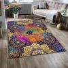 Mandala Yoga Blume Böhmen Meditation Natur Teppich für Wohnzimmer Schlafzimmer Dekoration, Rutschfeste Dekoration für Sofa Fußmatte Geschenk
