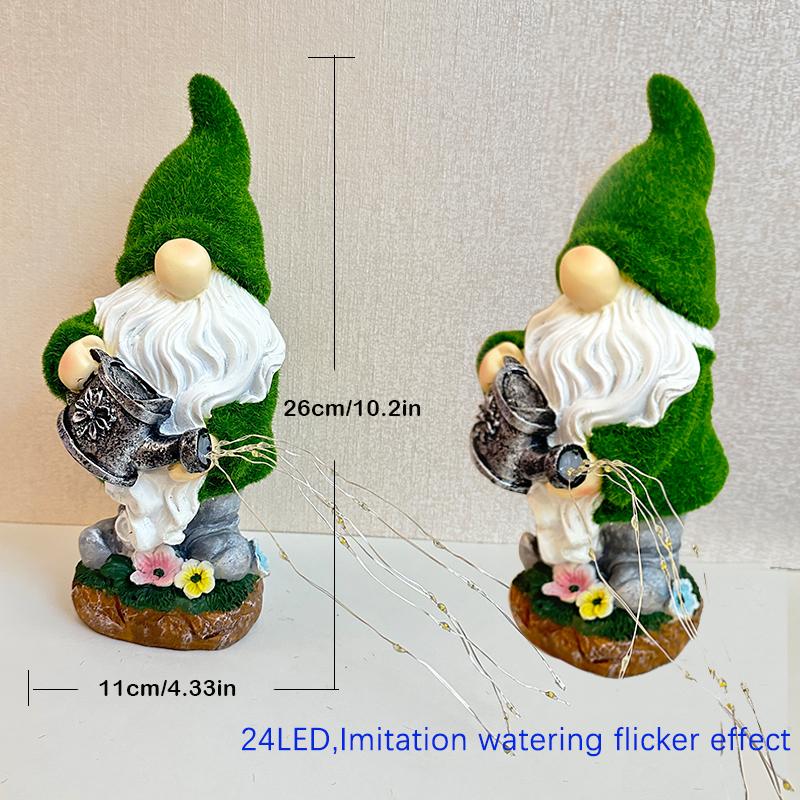 Solcellsträdgårdstomte Vattningskanna Staty Ljus Nyckfull Trädgårdsstaty Dekor För Utomhus Gård Trädgård Gräsmatta Landskapsdekor
