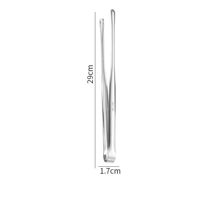 1pcs Stainless Steel Grill Tongs Cooking Utensils for BBQ Baking Silver Kitchen Accessories Camping Supplies