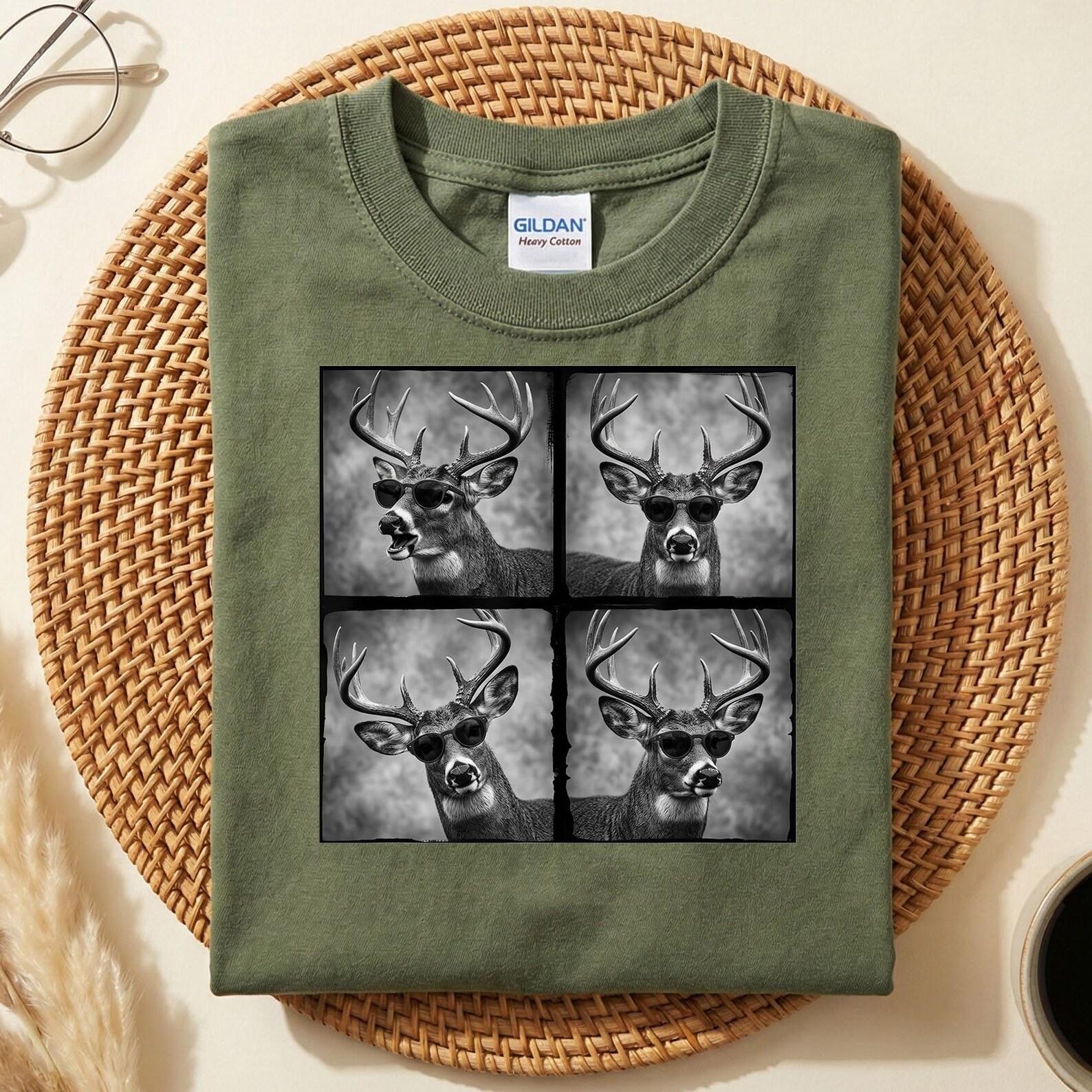 Cool Deer Sunglasses Shirt, Funny Buck Graphic Tee, Aesthetic Wildlife Streetwear, Trendy Nature Lover Gift M