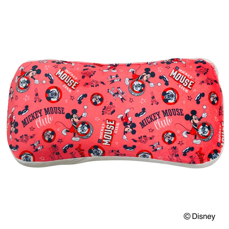 MORIPiLO Morishita Memory Foam Pillow, Mickey Mouse Design, Red, 15x30cm, Soft Plush Cushion, Disney 100th Anniversary Celebration, 4621124