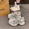 Mesh platform dad shoes women's spring new heightening breathable round head niche sports and leisure shoes