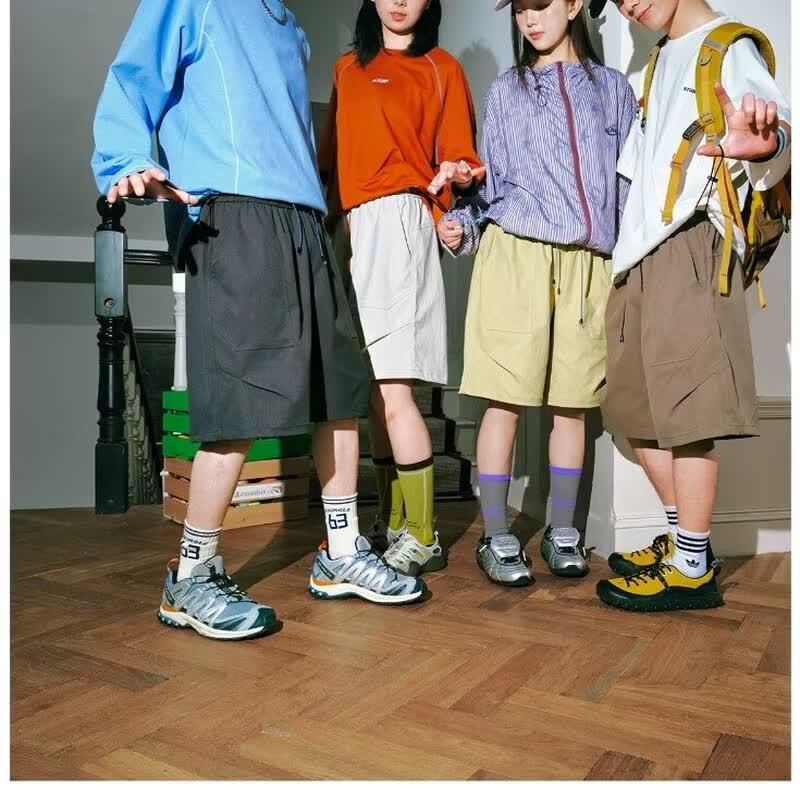 LEMANISM Unisex Retro Loose Workwear Shorts M