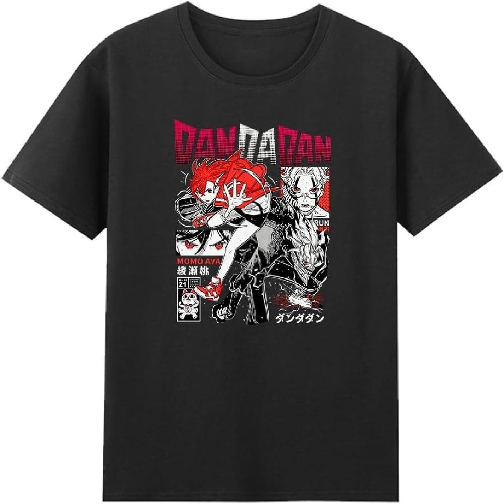 

Dandadan Momo Ayase Anime T-Shirt Japan Manga Short Sleeve Cotton Tee Women Men Streetwear Harajuku Tops XXXXXL чорний