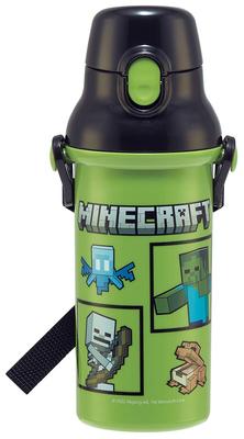 Skater Μπουκάλι Νερού Minecraft 480ml Αντιβακτηριακό Πλαστικό Κατασκευασμένο στην Ιαπωνία Παιδικό PSB5SANAG-A