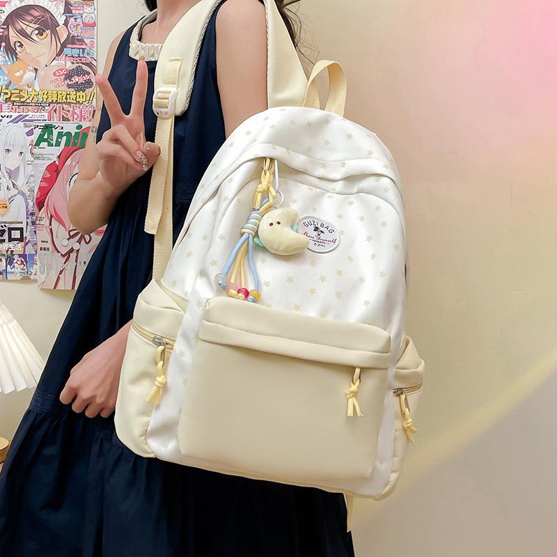 High-value Schoolbag Female College Student Large-capacity Mori Printed Backpack Cute Junior High School Student Lightweight Travel Backpack