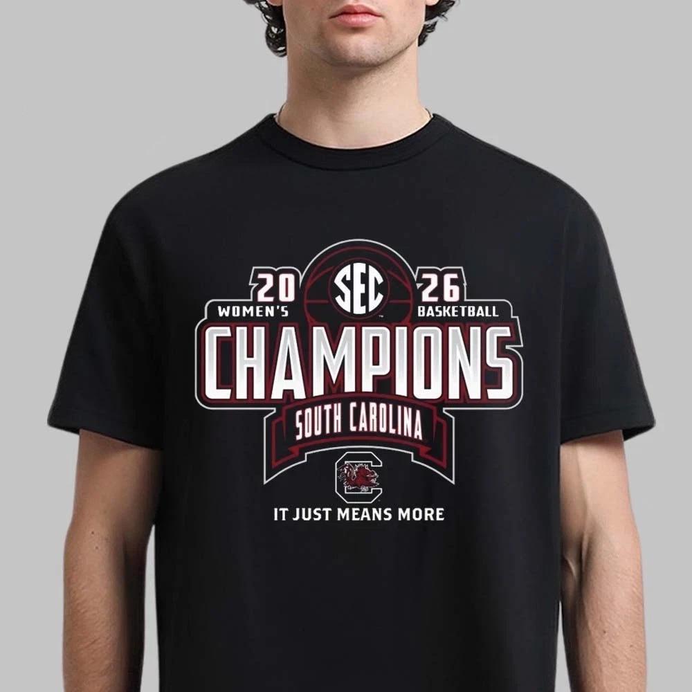 South Carolina Gamecocks Women’s Basketball 2026 SEC Season Champions t-shirt XL