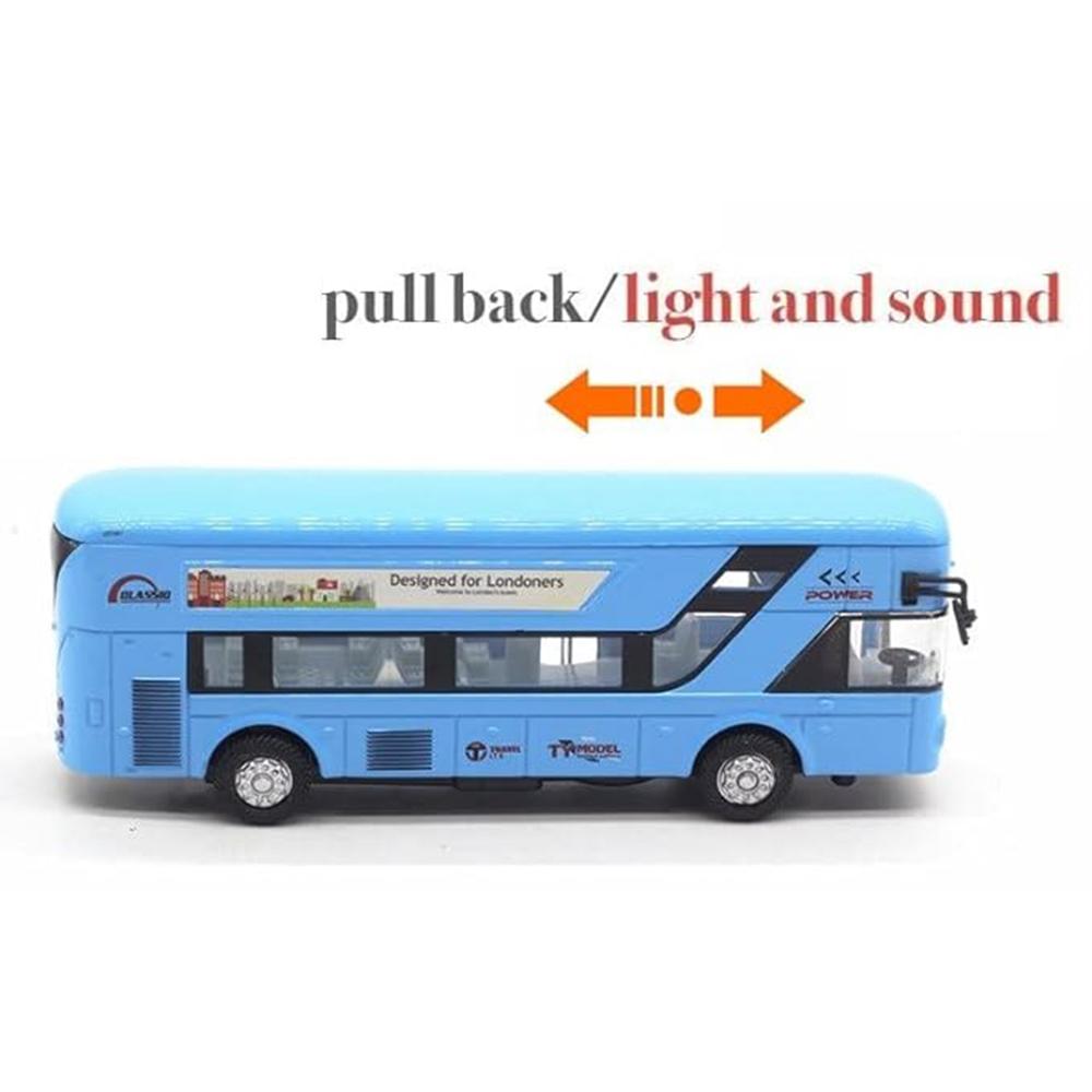 Bus Jouet à Friction - Mini Voiture Pull-back, 18,5 Cm, Bleu, Sans Pile - Cadeau Enfant Anniversaire - 8