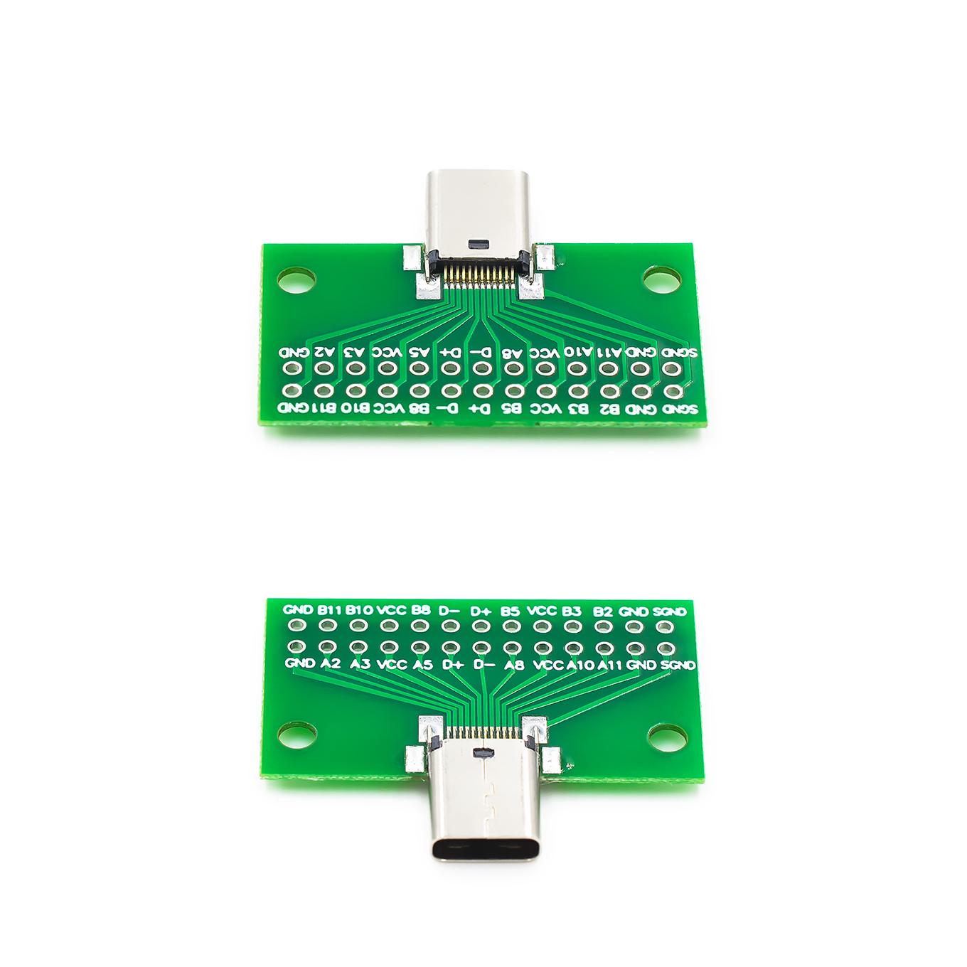 

Type-c Двосторонні передні та задні контакти тестової плати 24P перехідник для кабелю даних USB3.1 з шини на гніздо