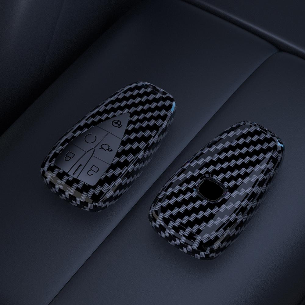 Abs Carbon Fiber Car Key Case Cover Shell For Changan Unit Unik Cs35Plus Cs55 Plus Cs75 Plus Oshan X7 X5 Car Accessories