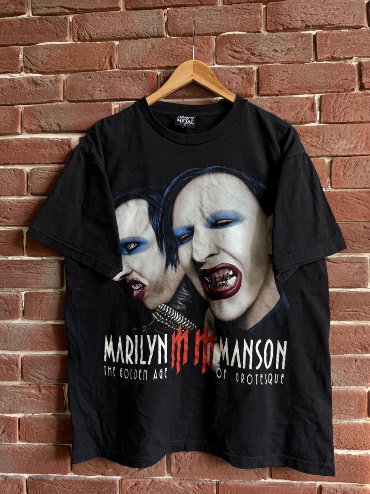 Marilyn Manson Age Grotesque Vintage 00s Band Tee Rock Rare L Black Unisex T-Shirt XXL