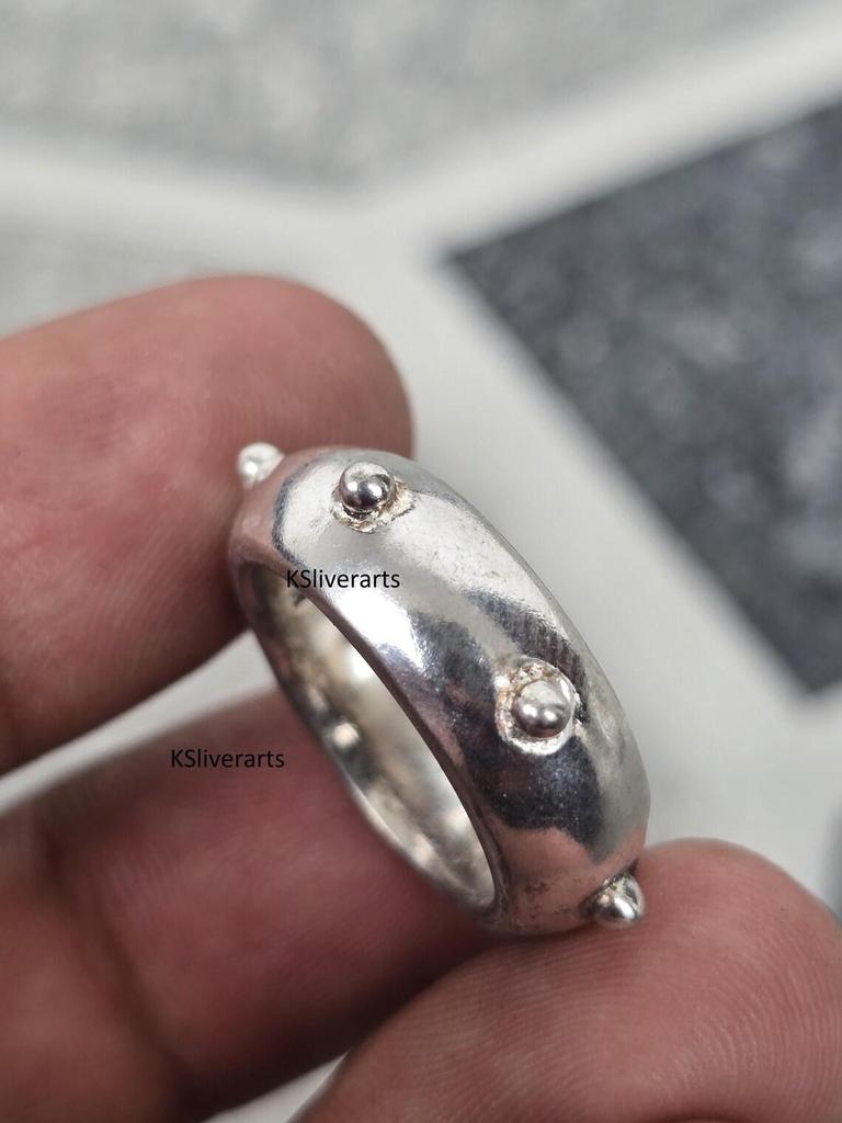 Band Wide Cigar Band Ring, 925 Sterling Silver Ring, Dome Ring, Chunky Fidget Meditation Ring, Anxiety Knuckle Rings, Gift For Her