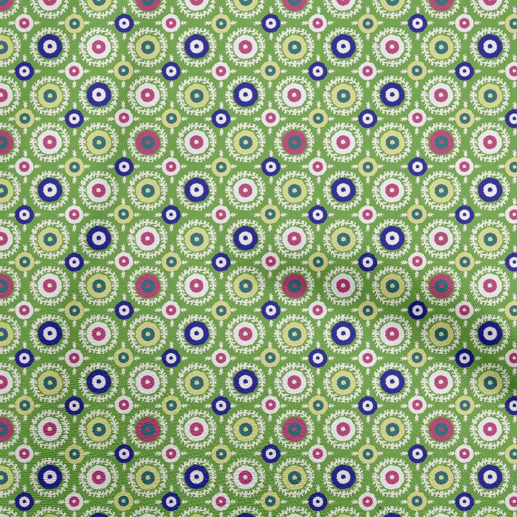 oneOone Bawełniana elastyczna tkanina Dusty Blue, azjatycka tkanina Suzani do szycia, drukowana tkanina rzemieślnicza na jardy 40 cali