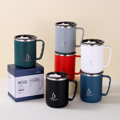 304 Stainless Steel Double-Layer Thermos Cup Office Coffee Cup With Handle Tea Cup Gift