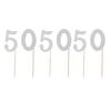 50 Set 50 Cupcake Topper Silver Glitter Practical 50th Cupcake Toppers Happy Birthday Cake Topper for Anniversary