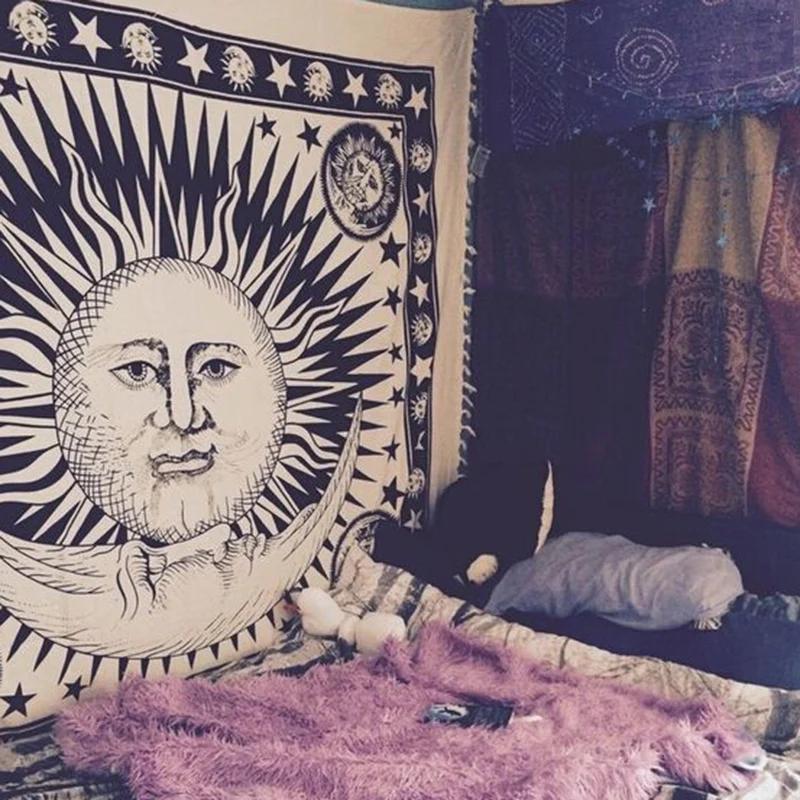150cm Mandala Print Tapestry Wall Hanging Carpet Throw Yoga Beach Mat Blanket Large Sleeping Pad Wall Art Tapestry Decorations