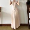 2026 European and American style spring new women's clothing solid color slim-fitting high-waisted fashion neck backless sleeveless dress